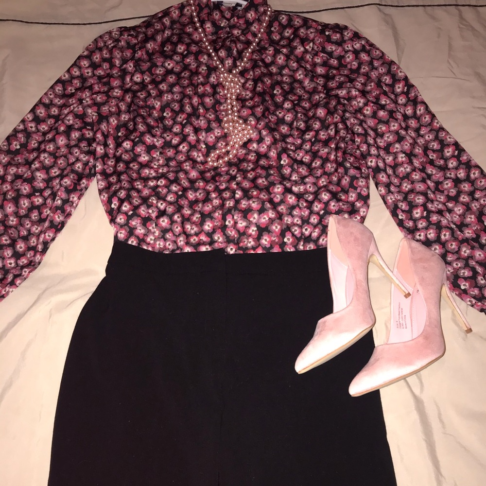 💎 Floral -Print Nehru Collar Blouse💎